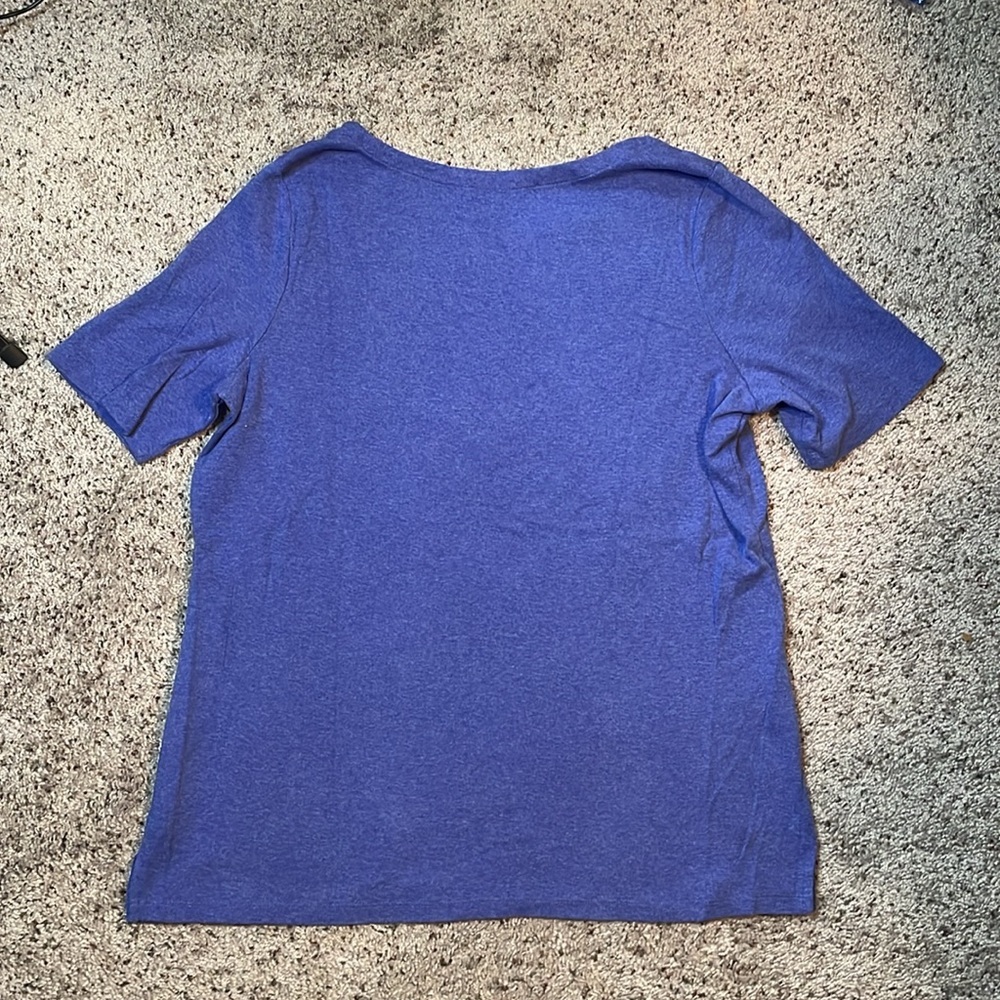 Talbots The Talbots Tee Blue Short Sleeve Top Plus Size 1X - Picture 3 of 4